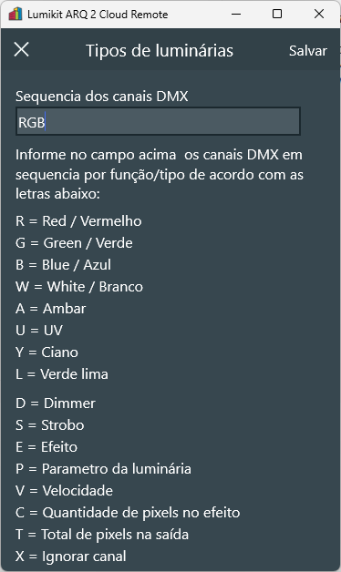 Tipos de luminarias RGB