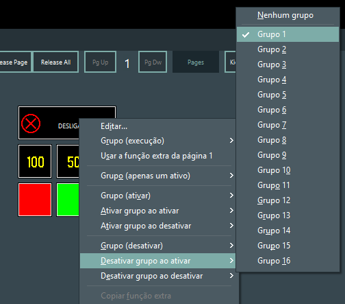 Desativar grupo ao ativar